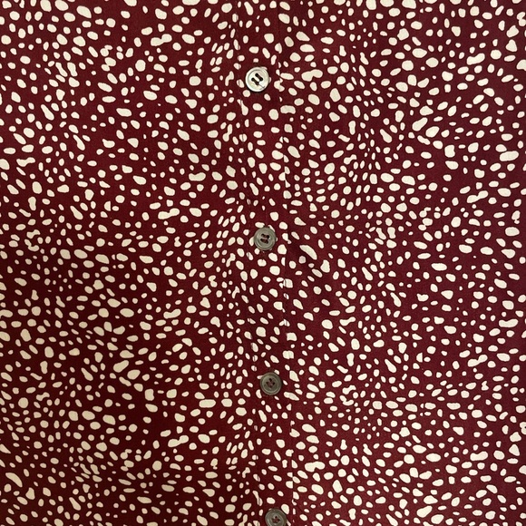 Burgundy polka dot blouse Size S - Picture 2 of 4